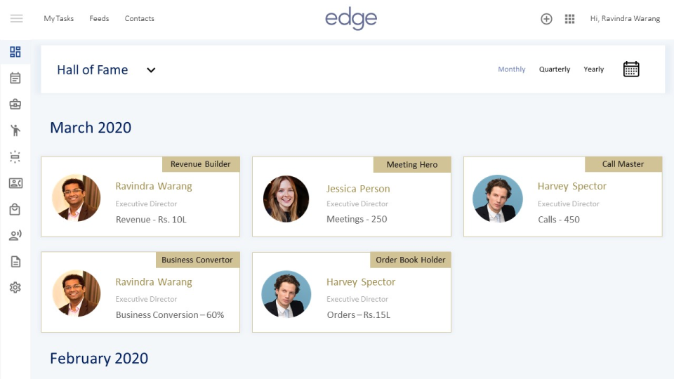 screenshot of edge CRM